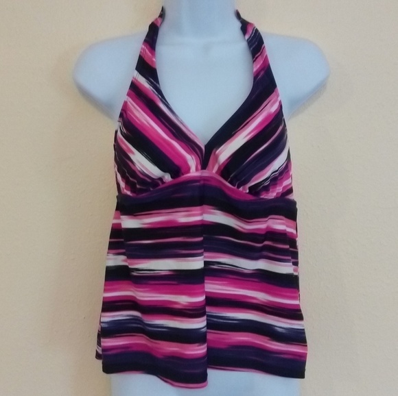 Catalina Other - Purple & Pink Tankini Halter Swim Top Size Large Catalina Other - Purple & Pink Tankini Halter Swim Top Size Large